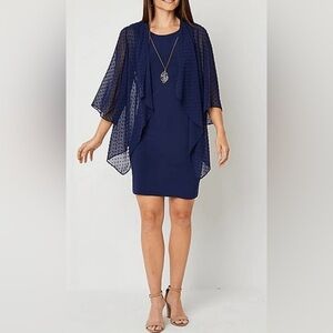 Studio One - Sandra Darren 75827 - Open Front Jacket Sheath Dress  Size S